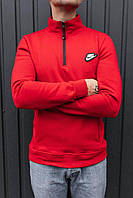Кофта Nike мужская толстовка красная теплая мягкая с начесом молодежная