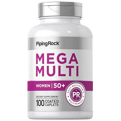 Вітаміни і мінерали для жінок старше 50 років Piping Mega Rock Multi for Women 50+ (100 каплет.)