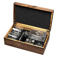 Подарочный набор для виски графин 2 стакана камни стальные 980050