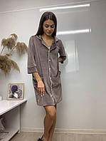 Халаті велюр на гудзиках