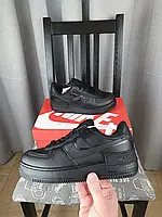 Черные Nike Air Force 1 Shadow Black кроссы женские. Кроссовки Найк Аир Форсе Шедоу черные для девушек