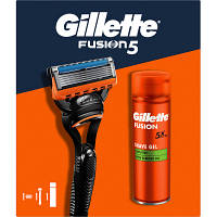 Набор косметики Gillette Fusion5 Станок для бритья мужской (бритва) с 1 сменным лезвием + Гель для бритья 200