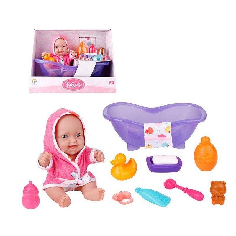 Пупс із ванночкою "Baby Toys" (аксесуари, пляшечка, іграшка) 718 A