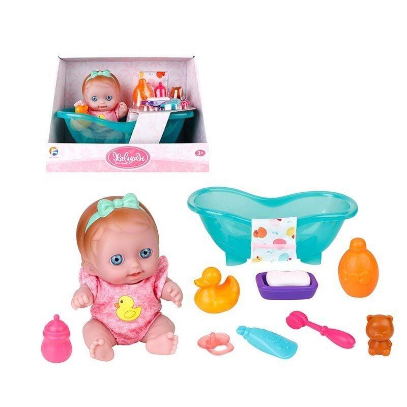 Пупс із ванночкою "Baby Toys" (аксесуари, пляшечка, іграшка) 714 A