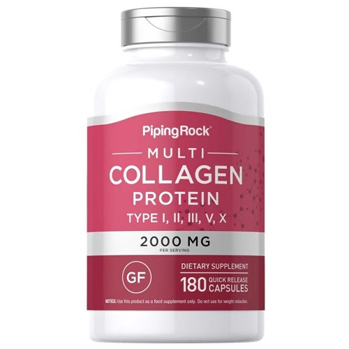 Колаген Piping Rock Multi Collagen Protein Types I, II, III, V, X 2000 mg (180 капсул.)