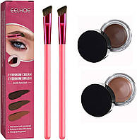 EELHOE помадка и кисточка для бровей Eyebrow cream eyebrow brush Dark Brown