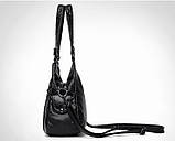 Жіноча сумка-гармата, чорна, ривка,бордова, фото 7