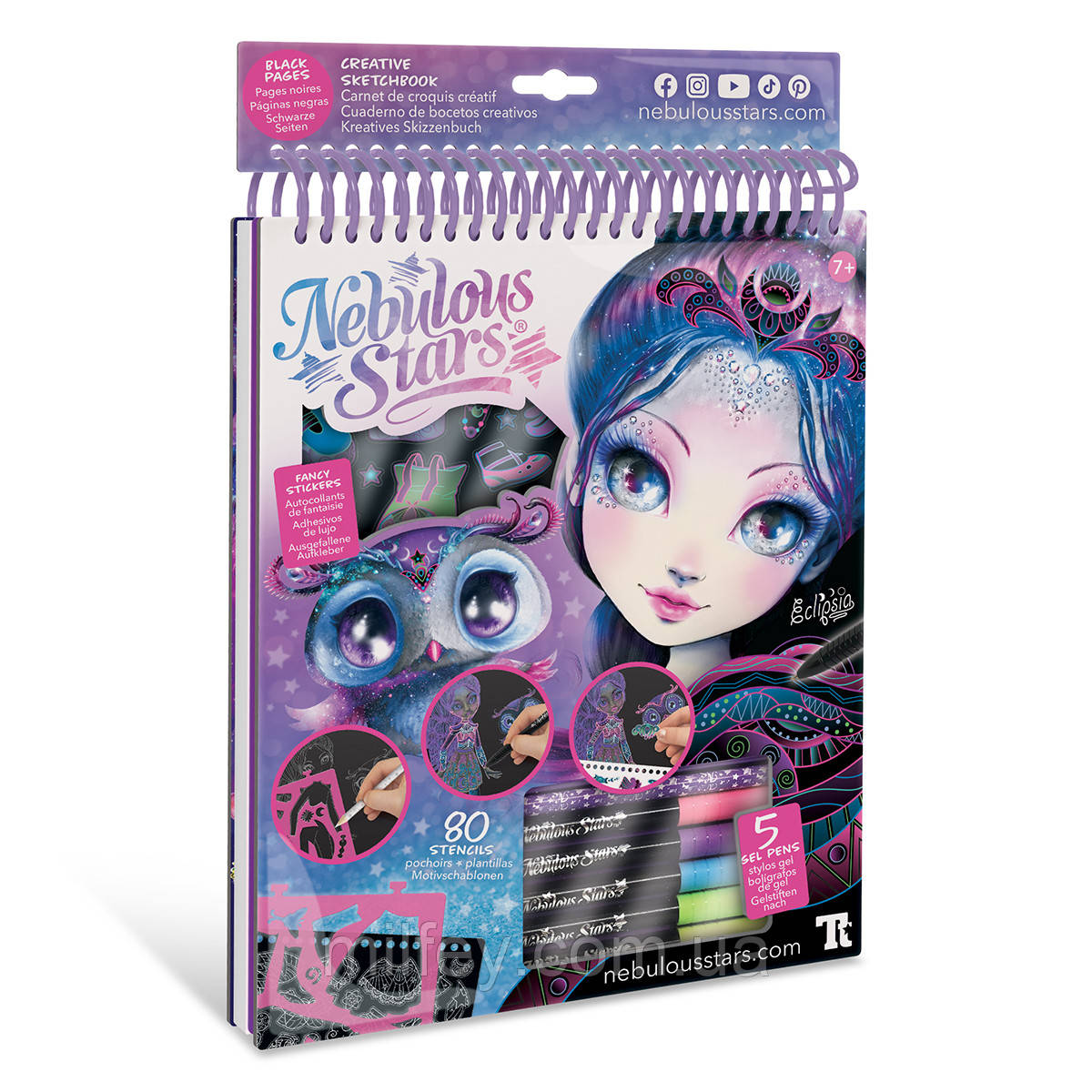 Набір для творчості - Скетчбук: Екліпсія, чорні аркуші Nebulous Stars, фото 1