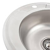 Кухонна мийка з нержавіючої сталі platinum декор 450 (0,6/170 мм), фото 6
