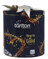 Чай Tarlton HEARTS of GOLD Золотое сердце черный цейлонский листовой OP в металлической банке 100 г (53241)