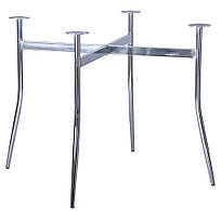 Опора для стола подвійна металева База Флавіс Double Хром із метизами підстілля для обідніх столів AMF