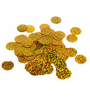 Конфетти, метафан "Disc", вес - 50 г, размер - 15 мм, цвет - золото хамелеон