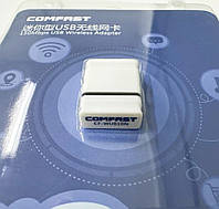 Wi-Fi USB адаптер Comfast CF-WU810N, мережева біла, RTL8188EUS, 150 Мбіт/с