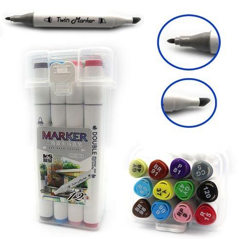 Набір скетч маркерів "Josef Otten" DSCN0228-12 12кол "M&S".,спирт.осн, трехгран.корп, пласт.уп,, шт, фото 1