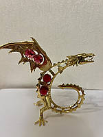 Фигурка подарочная Crystocraft со стразами Swarovski Дракон с белыми камнями 7х10 см 160460