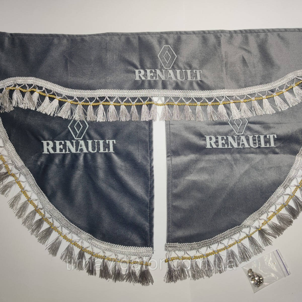 Шторка RENAULT BLACKOUT сіра з куточками