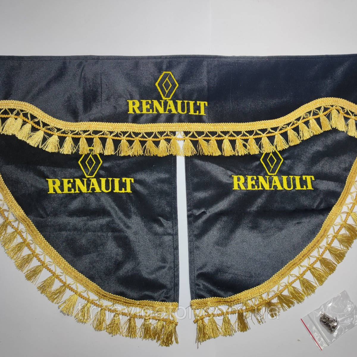 Шторка RENAULT BLACKOUT чорна з куточками
