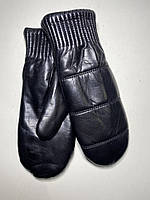 Рукавички жіночі шкіряні чорні з натуральної лайкової шкіри на натуральному хутрі, рукавички зимові,дуже теплі