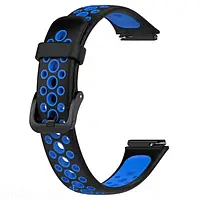 Ремешок для фитнес-браслета BeCover Vents Style для Huawei Band 7/Honor Band 7 Black Blue (709437)