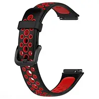 Ремешок для фитнес-браслета BeCover Vents Style для Huawei Band 7/Honor Band 7 Black Red (709440)