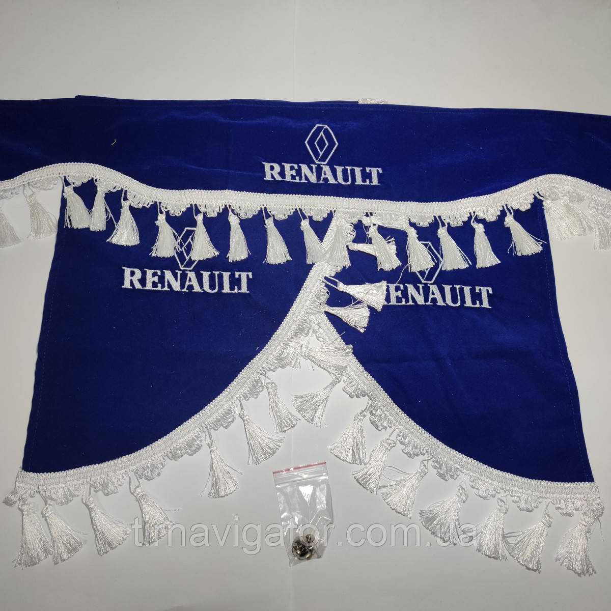 Шторка на лобове скло з куточками RENAULT синя