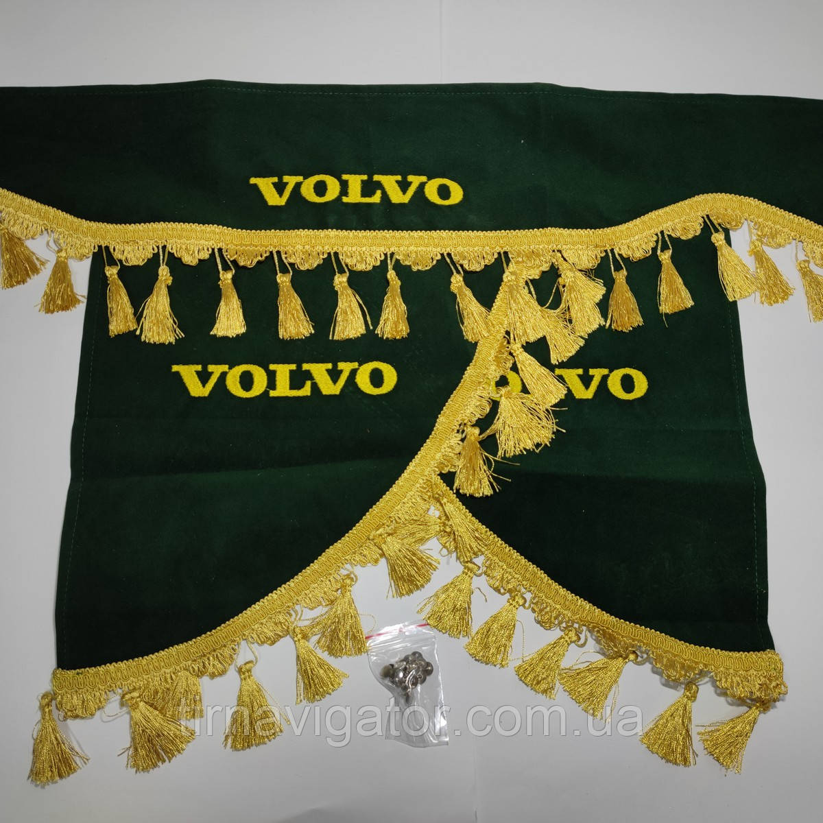Шторка на лобове скло з куточками VOLVO зелена, фото 1