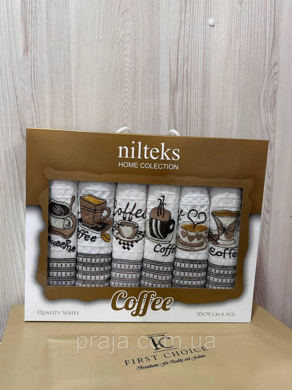 Набір 6шт вафельних кухонних рушників "Niltex" 50*70
