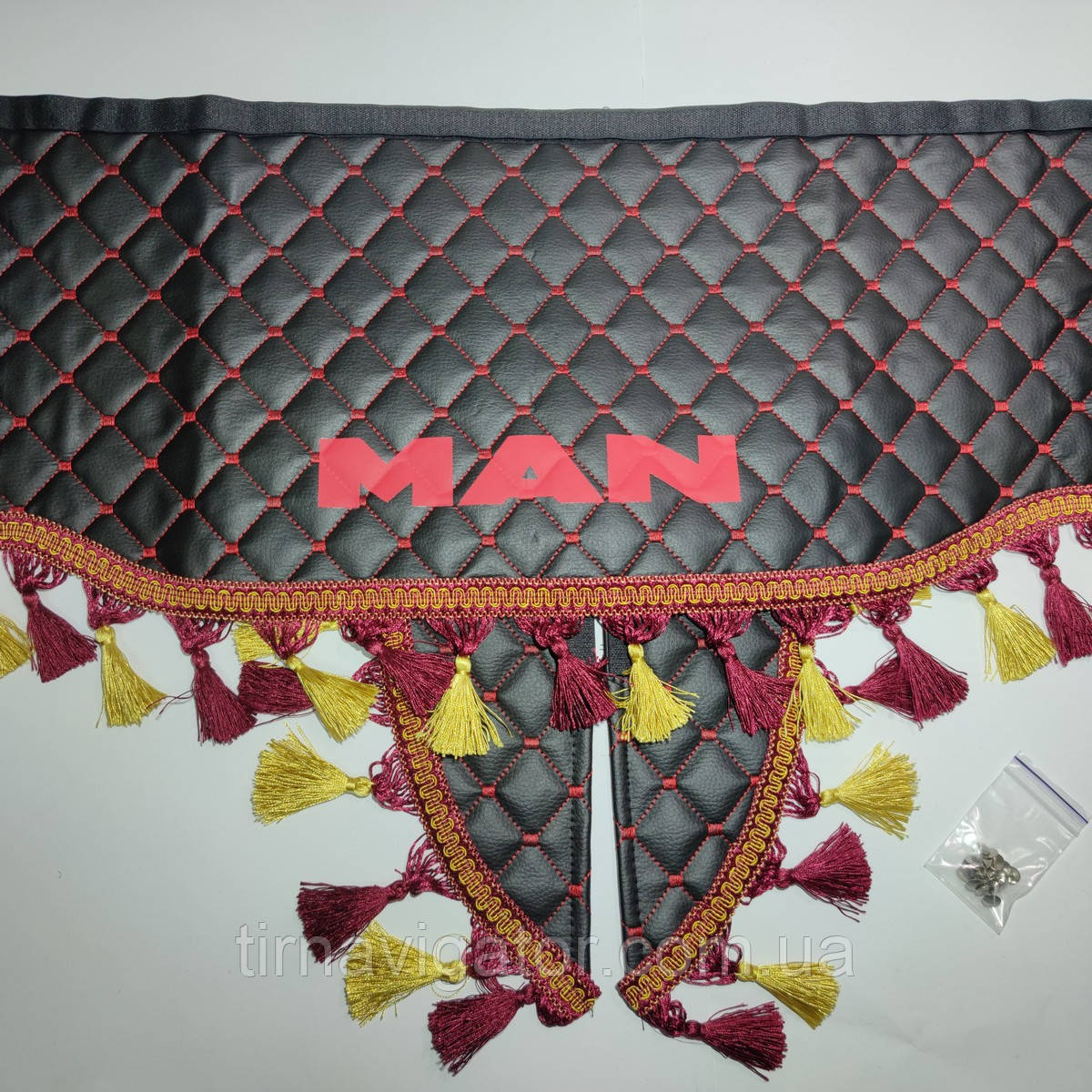 Шторка MAN XXL H=30cm чорна вінілова з уголками, застіжка