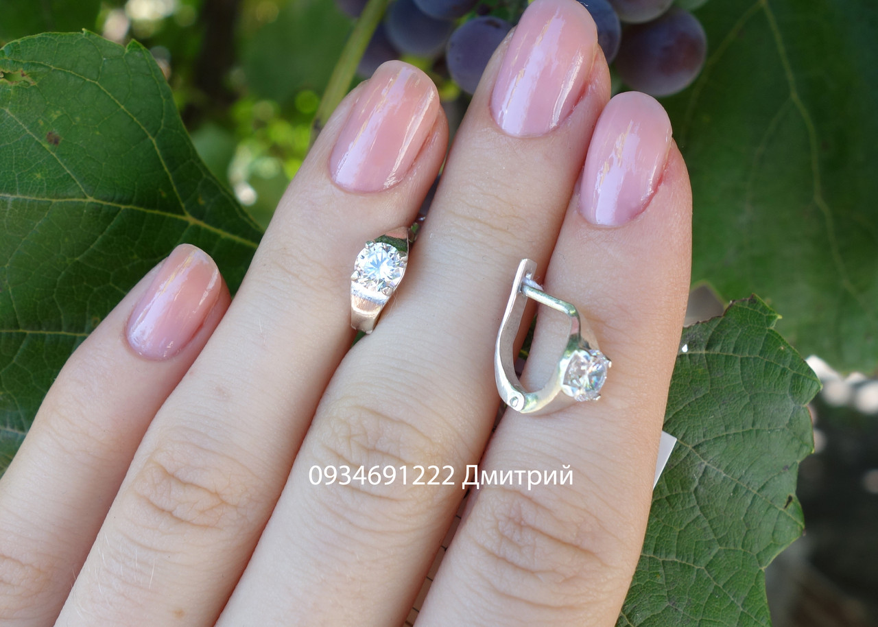 Срібні сережки з фіанітами арт. 22с300