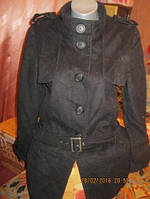 Пальто женское черное 48 14 M фирма oasis демисезонное шерстяное стильное