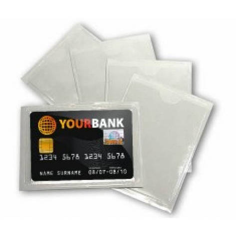 Обкладинка для банк. карти 61-Бк Прозора ПВХ 200мк/20/1000, фото 2