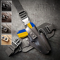 Набедренная кобура для пистолета ТТ Gun Holster, с карманом для магазина, цвет черный/коричневый/олива