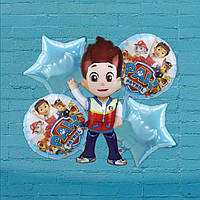 Фольговані кулі Щенячий патруль, набір куль з фольгованою фігурою Райдер уп 5 шт