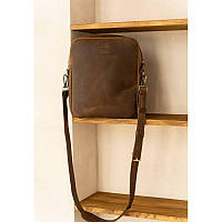 Кожаная сумка Challenger S темно-коричневая винтажная мужская