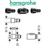 Комплект для швидкого з'єднання ручного душу чорний hansgrohe Black (28346000), фото 3