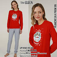 Новогодняя женская пижама утепленная ТМ Ellen (LPF 0582/03/02)