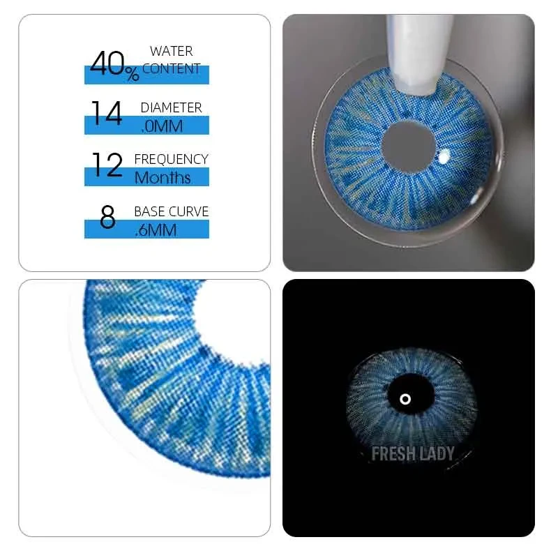 Ярко-синие контактные ЛИНЗЫ для глаз , отличное перекрытие своего цвета.+ КОНТЕЙНЕР для хранения. - фото 3 - id-p2048233752