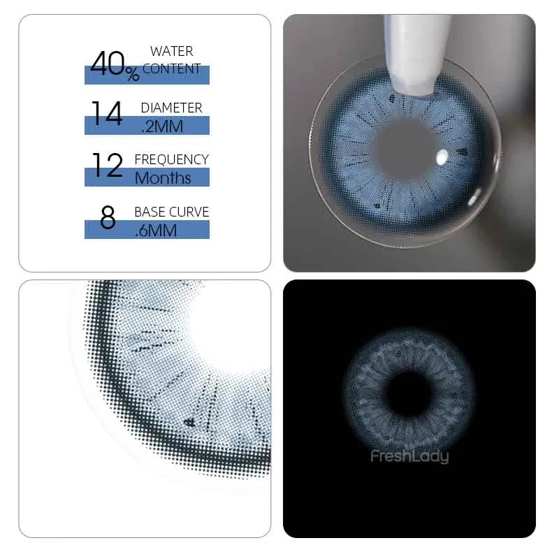 Ярко-синие цветные контактные ЛИНЗЫ для глаз, отличное перекрытие своего цвета.+ КОНТЕЙНЕР для хранения. - фото 4 - id-p2048258276