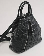 Сумка-рюкзак Polina&Eiterou 18171 чорна шкіра