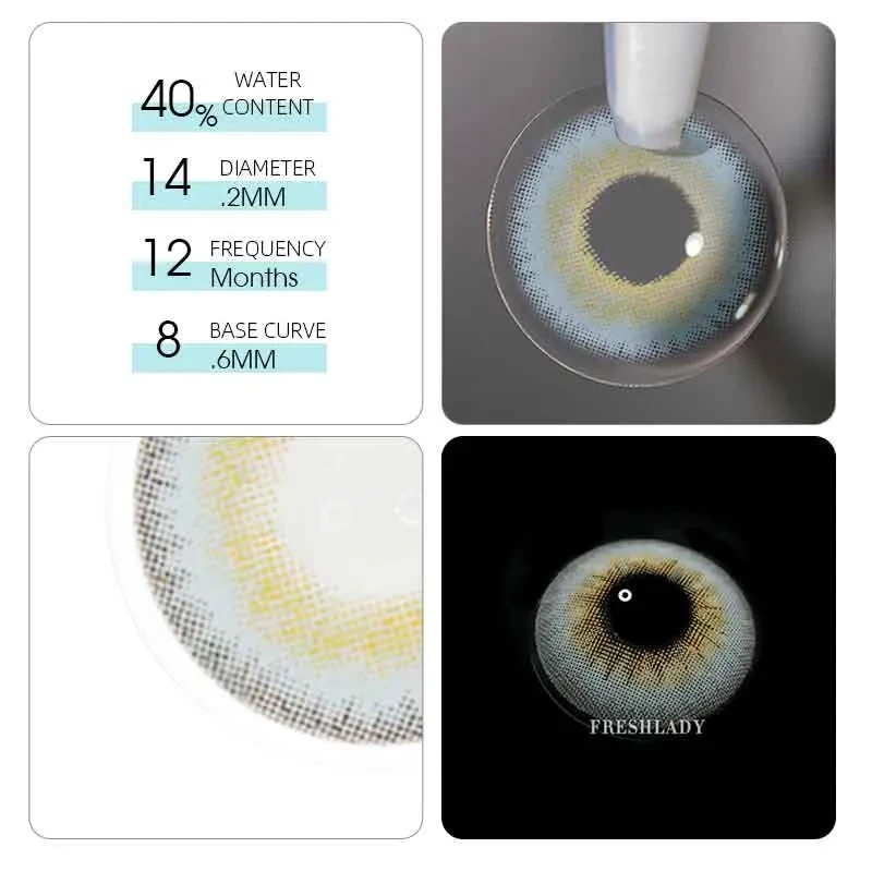 Голубые с окантовкой контактные ЛИНЗЫ для глаз, отличное перекрытие своего цвета.+ КОНТЕЙНЕР для хранения. - фото 4 - id-p2048268356