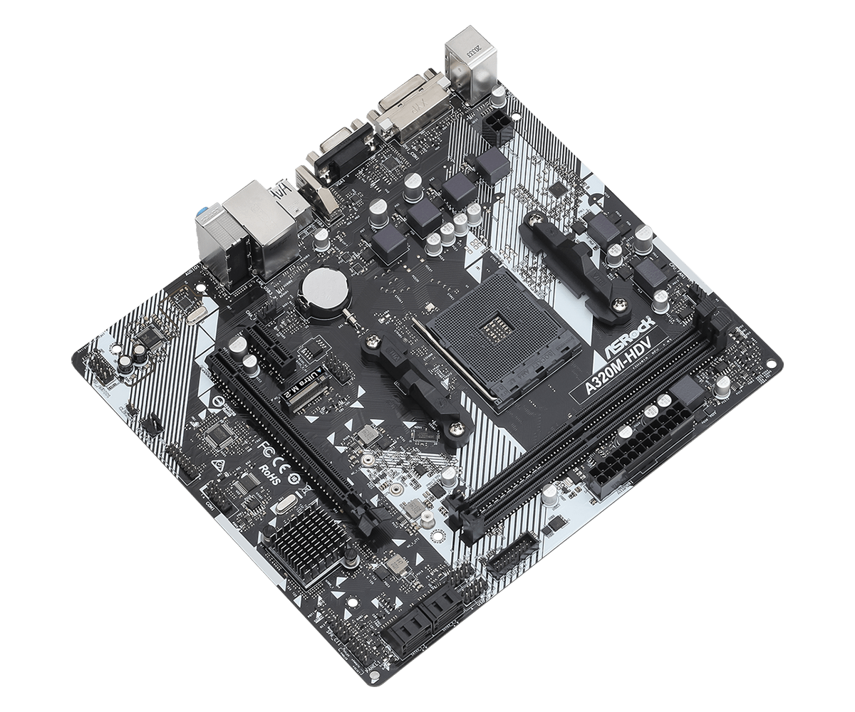 Материнська плата sAM4 AMD A320 2*DDR4 1* M2 ASRock A320M-HDV R4.0 mATX б/у
