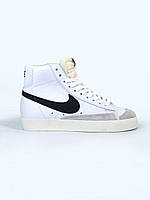 Женские зимние кроссовки Nike Blazer Mid 77 Vintage White Black (белые) повседневные кроссы арт7594 Найк