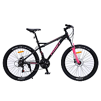 Велосипед "BELLE" PROF1 G26BELLE A26.2 26 д. Алюм.рама 17 ", SHIMANO 21SP, алюм.DB, FW TZ500, чорно-малиновий