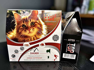 TOP CAT CHICKEN  Сухий корм преміум класу з куркою для дорослих котів.300 г