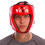 Шолом боксерський шкіряний VELO з ліцензією AIBA 3080 (розміри S-XL), фото 7