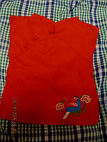 Платье красное на куклу одежка с вышивкой игрушка