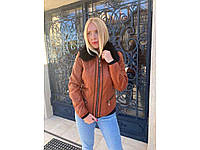 Куртка жіноча кож.зам на хутрі арт.B1325-2 р.2XL рижий Maribel