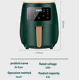 Аерофритюрниця Cheffinger 4.5л з духовкою 8 програм 1400Вт CF-AFRY4.5 Green, фото 10