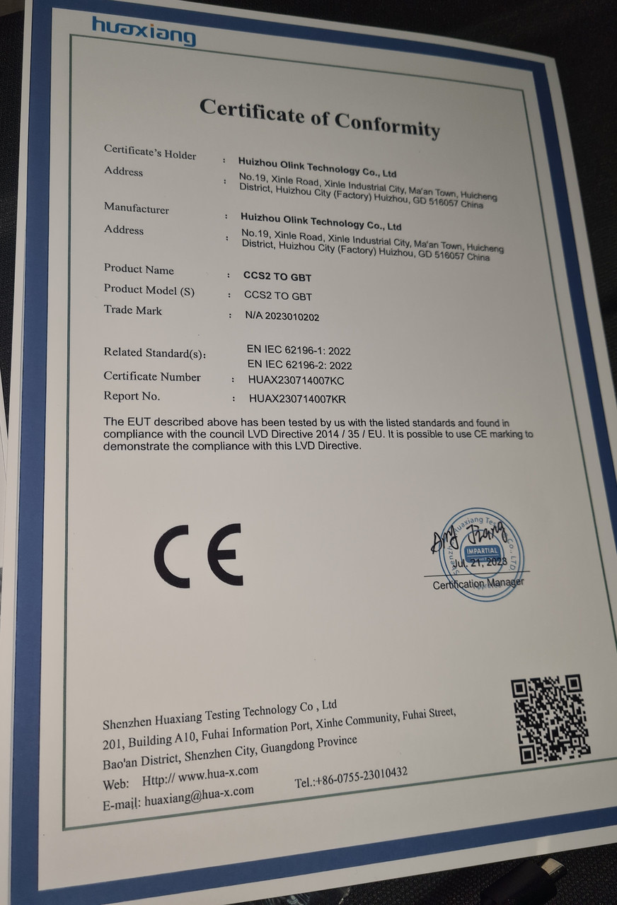 Адаптер CCS2 - GBT 250A для китайських електромобилей - фото 4 - id-p2021677734