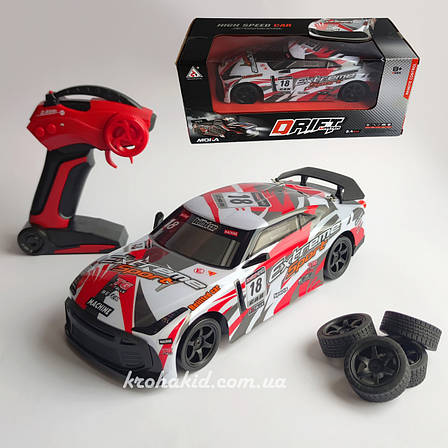 Машинка для дріфту з прискоренням на радіокеруванні Nissan GT-R 4WD Ніссан ГТР на радіокеруванні машина дрифт, фото 1